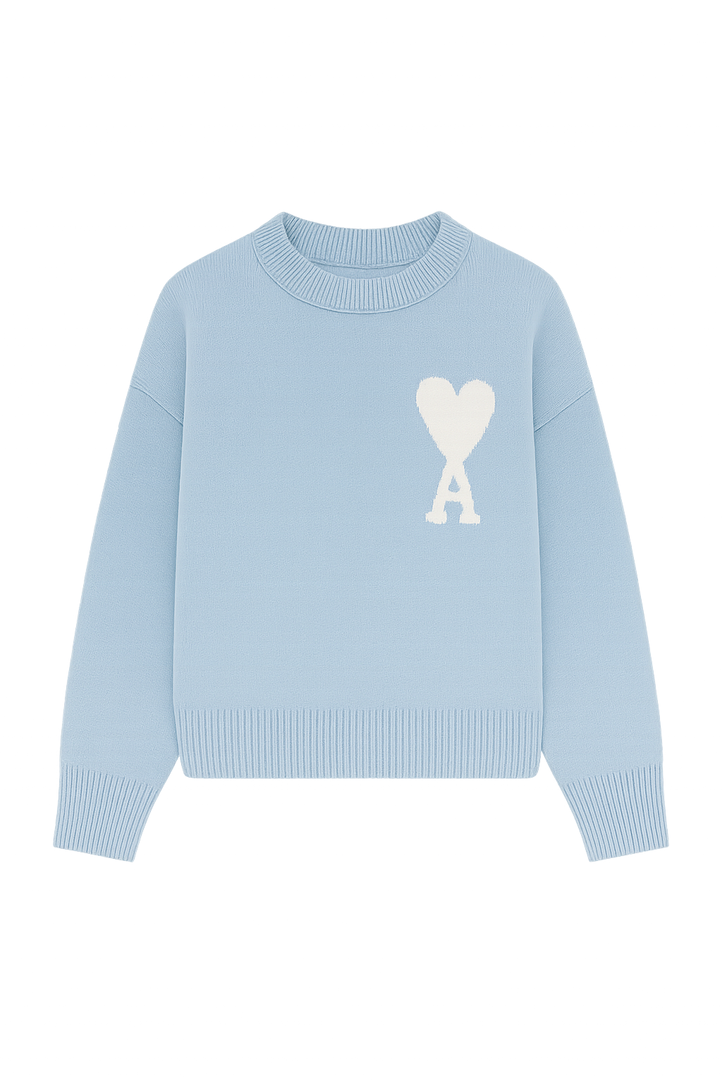 Ami Paris Ami De Coeur Wool Jumper Sky Blue Price in India